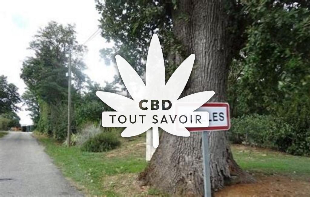 Village à Juilles avec feuille Cannabis CBD