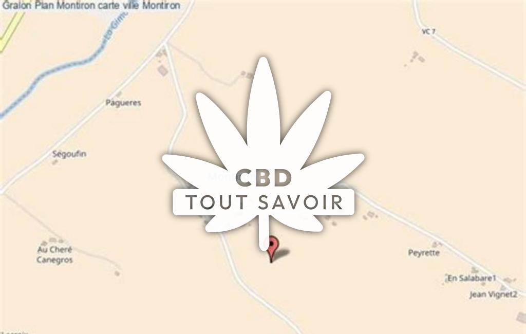 Village à Montiron avec feuille Cannabis CBD
