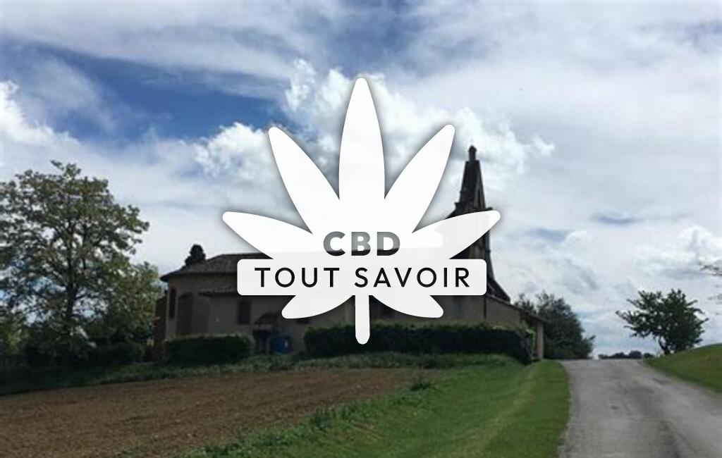 Village à Saint-Lizier-du-Plante avec feuille Cannabis CBD
