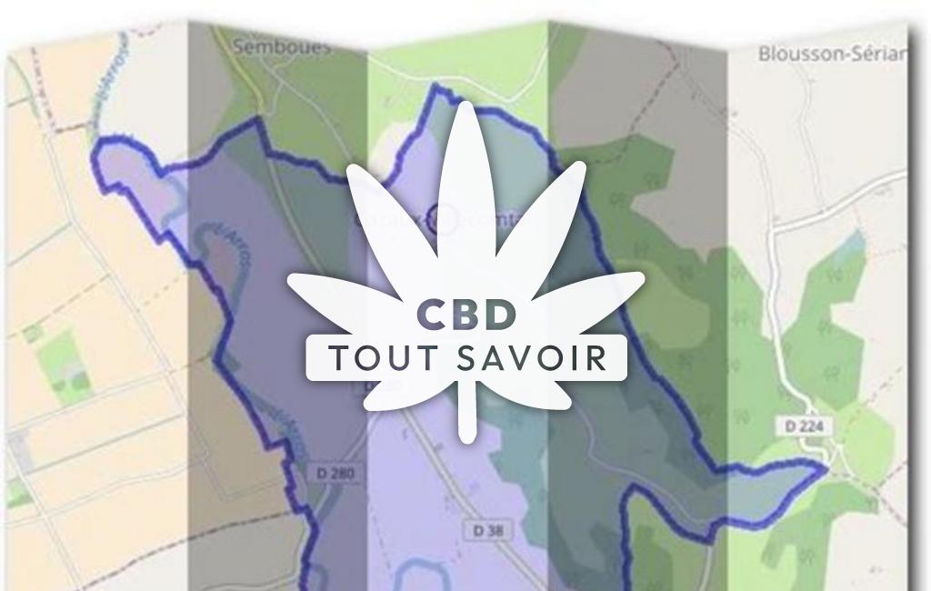 Village à Cazaux-Villecomtal avec feuille Cannabis CBD
