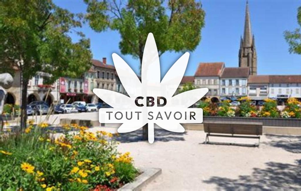 Village à Courties avec feuille Cannabis CBD