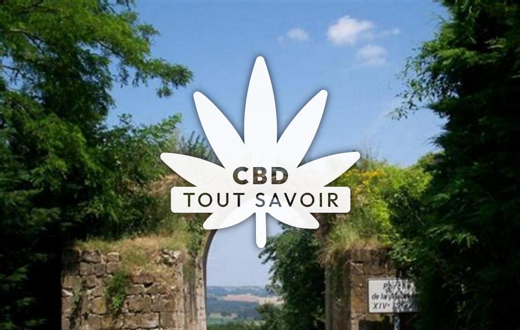 Village à Ladeveze-Ville avec feuille Cannabis CBD