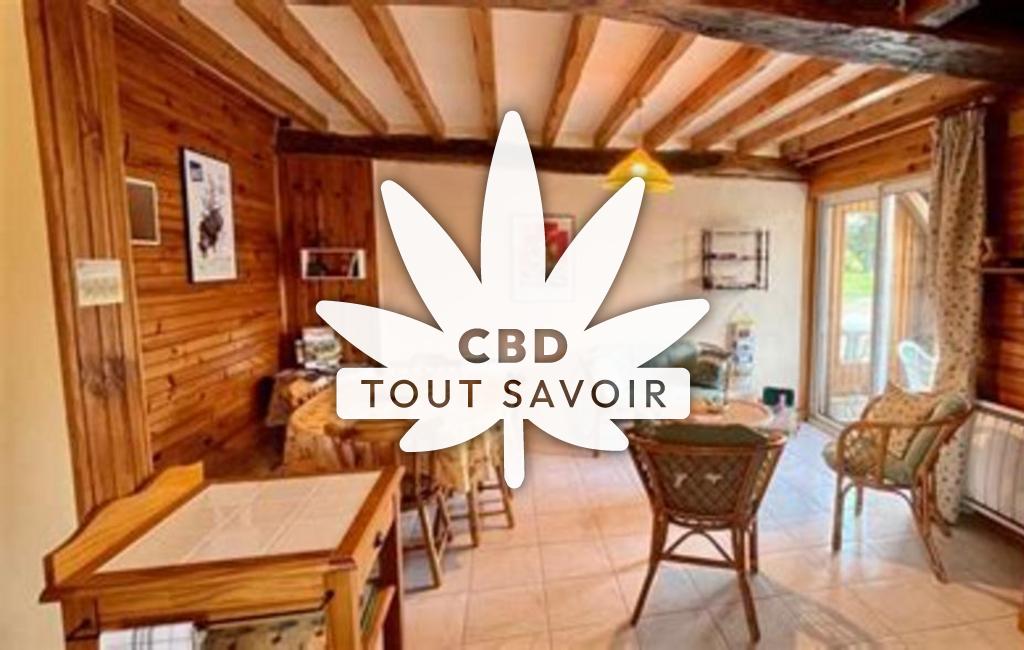 Village à Laveraet avec feuille Cannabis CBD