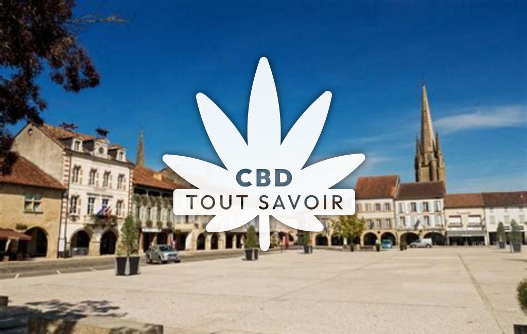 Village à Marciac avec feuille Cannabis CBD