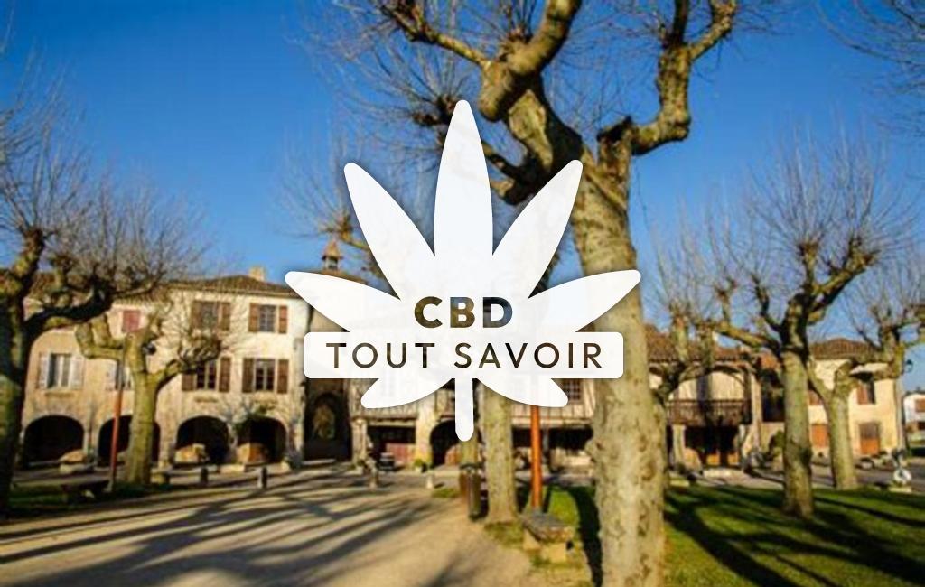 Village à Fources avec feuille Cannabis CBD