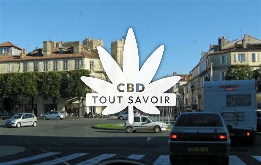 Village à Aubiet avec feuille Cannabis CBD