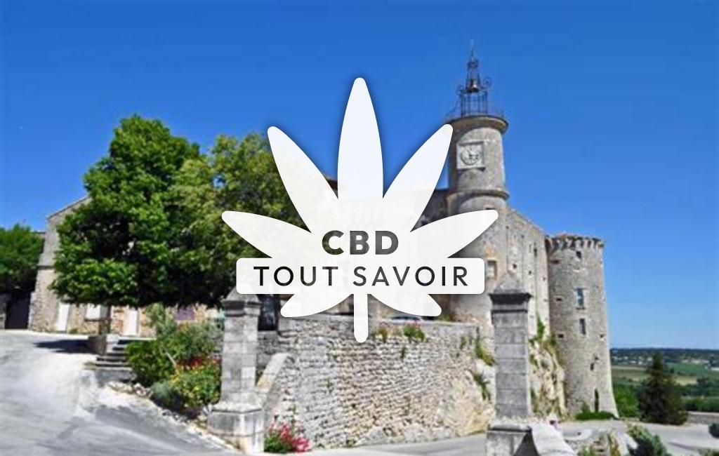 Village à Lussan avec feuille Cannabis CBD