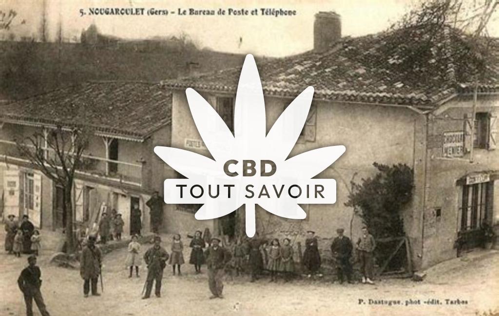 Village à Nougaroulet avec feuille Cannabis CBD