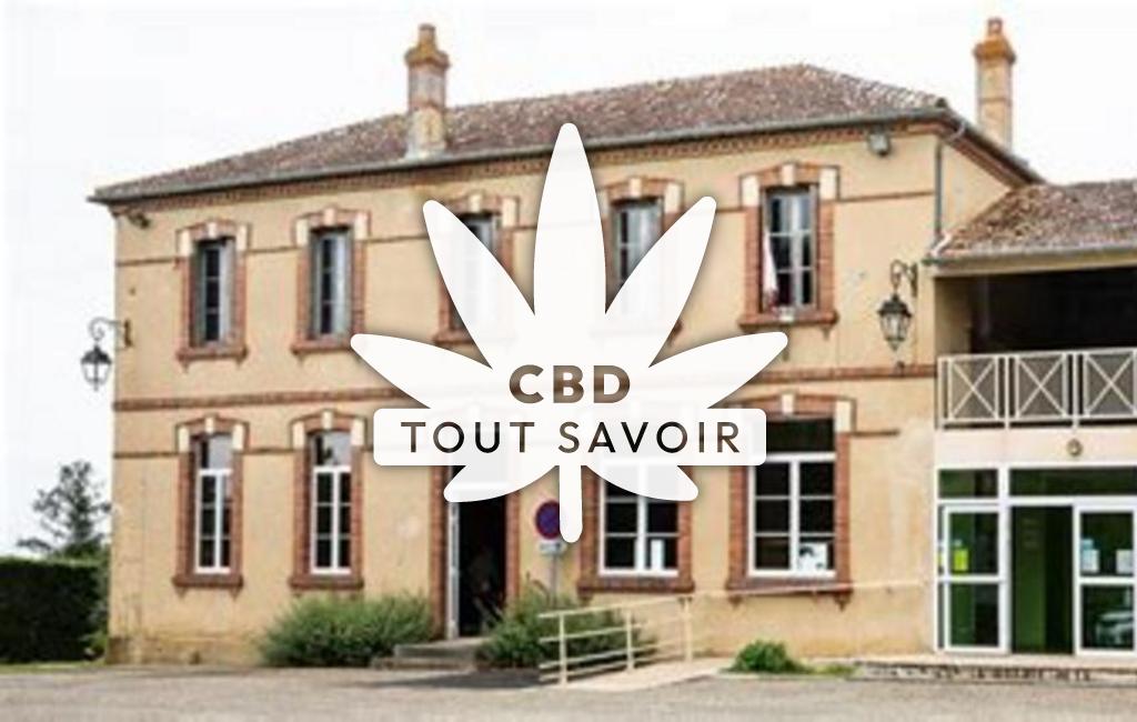 Village à Loussous-Debat avec feuille Cannabis CBD