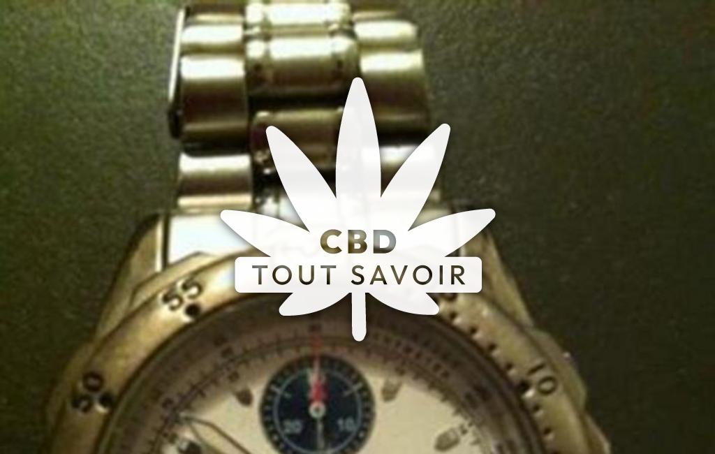 Village à Aujan-Mournede avec feuille Cannabis CBD