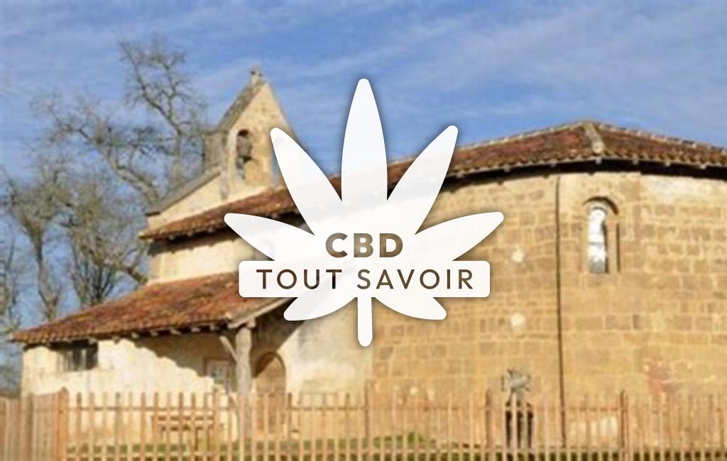 Village à Belloc-Saint-Clamens avec feuille Cannabis CBD