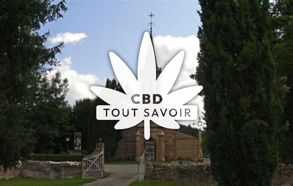 Village à Ponsan-Soubiran avec feuille Cannabis CBD