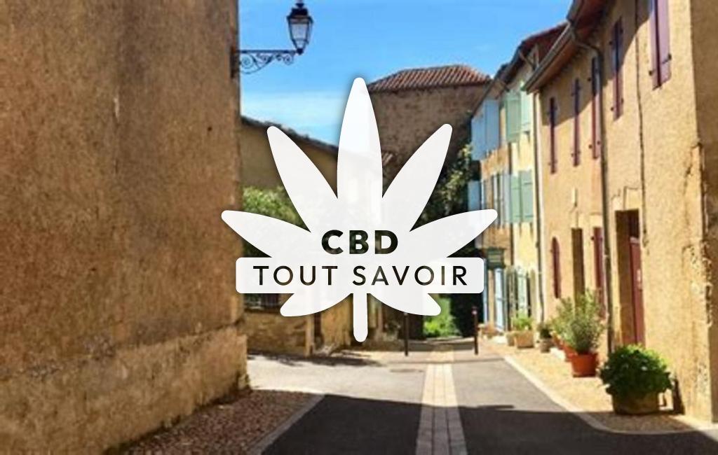 Village à Montesquiou avec feuille Cannabis CBD