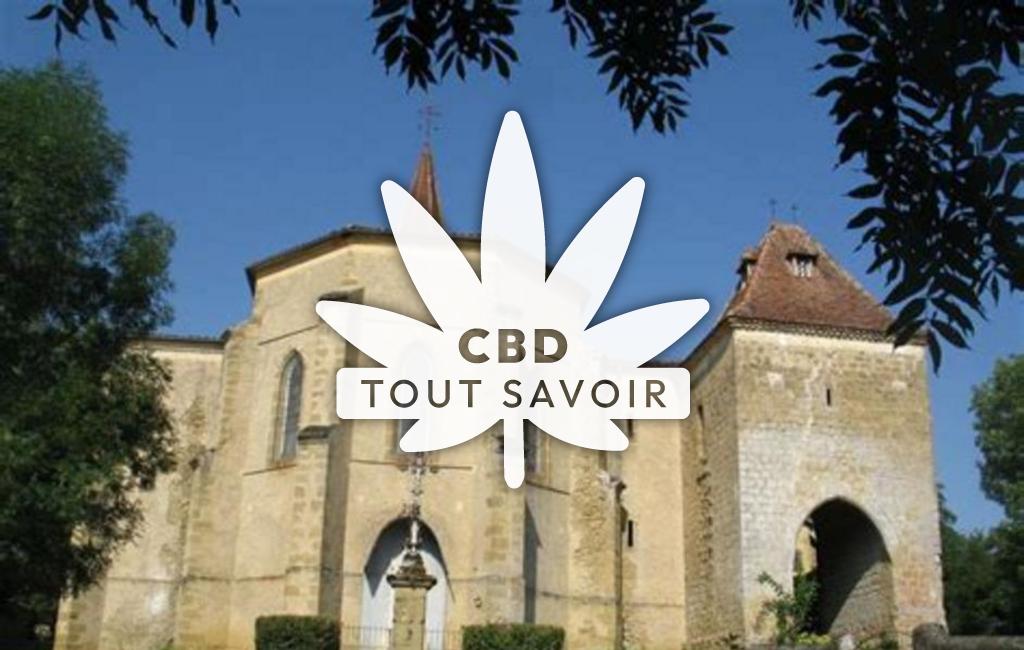 Village à Pouylebon avec feuille Cannabis CBD