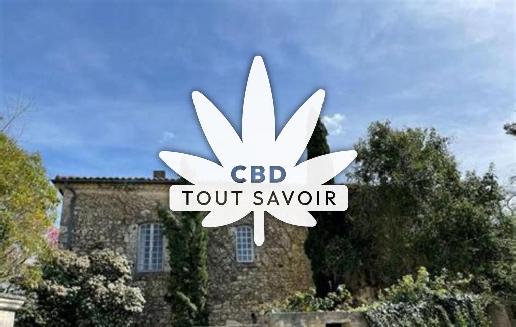 Village à Gondrin avec feuille Cannabis CBD