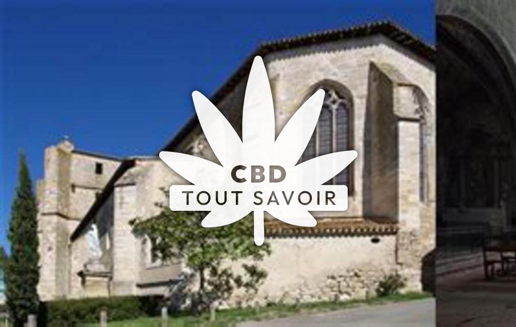 Village à Miradoux avec feuille Cannabis CBD