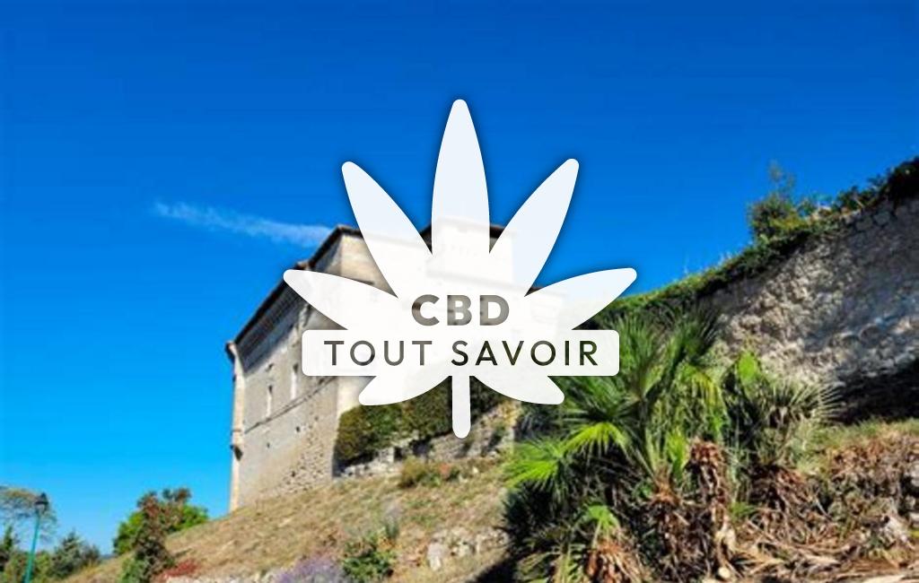 Village à Plieux avec feuille Cannabis CBD