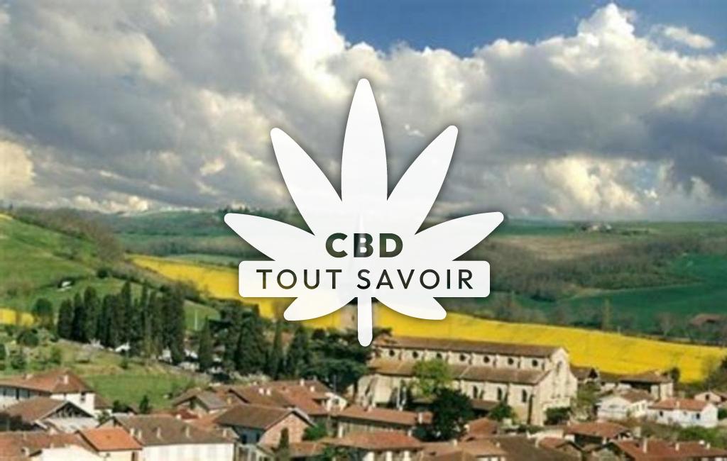 Village à Barran avec feuille Cannabis CBD