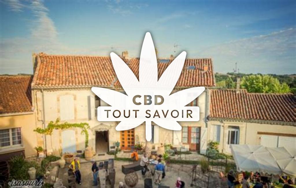 Village à Ordan-Larroque avec feuille Cannabis CBD