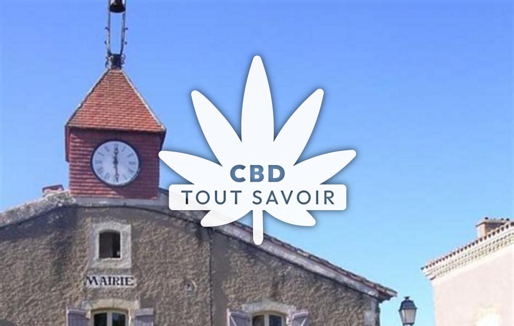 Village à Saint-Arailles avec feuille Cannabis CBD