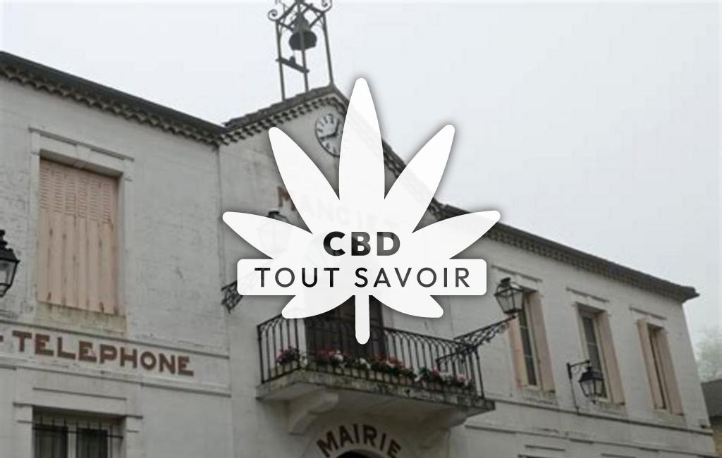 Village à Manciet avec feuille Cannabis CBD