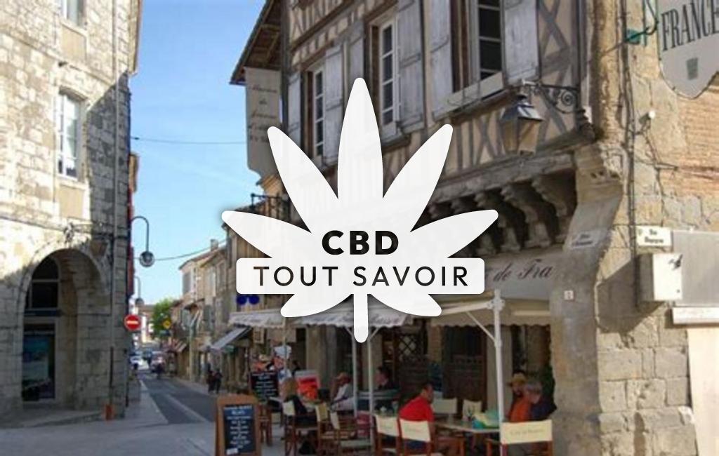 Village à Salles-D'Armagnac avec feuille Cannabis CBD