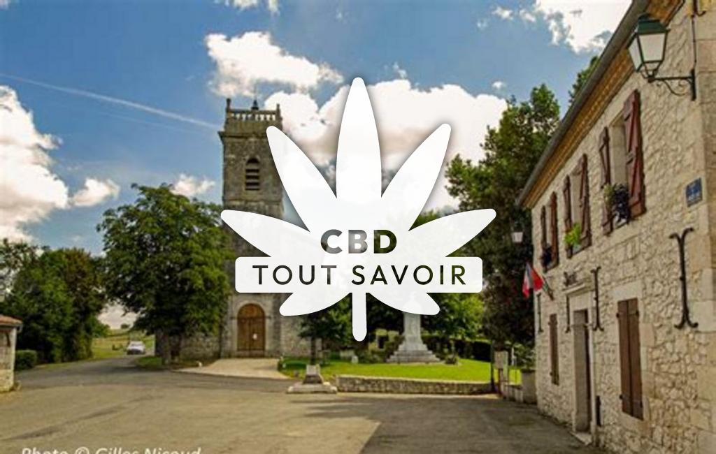 Village à Estramiac avec feuille Cannabis CBD