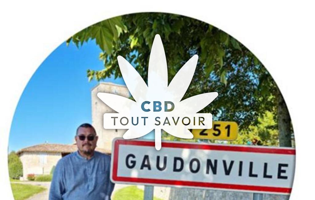 Village à Gaudonville avec feuille Cannabis CBD