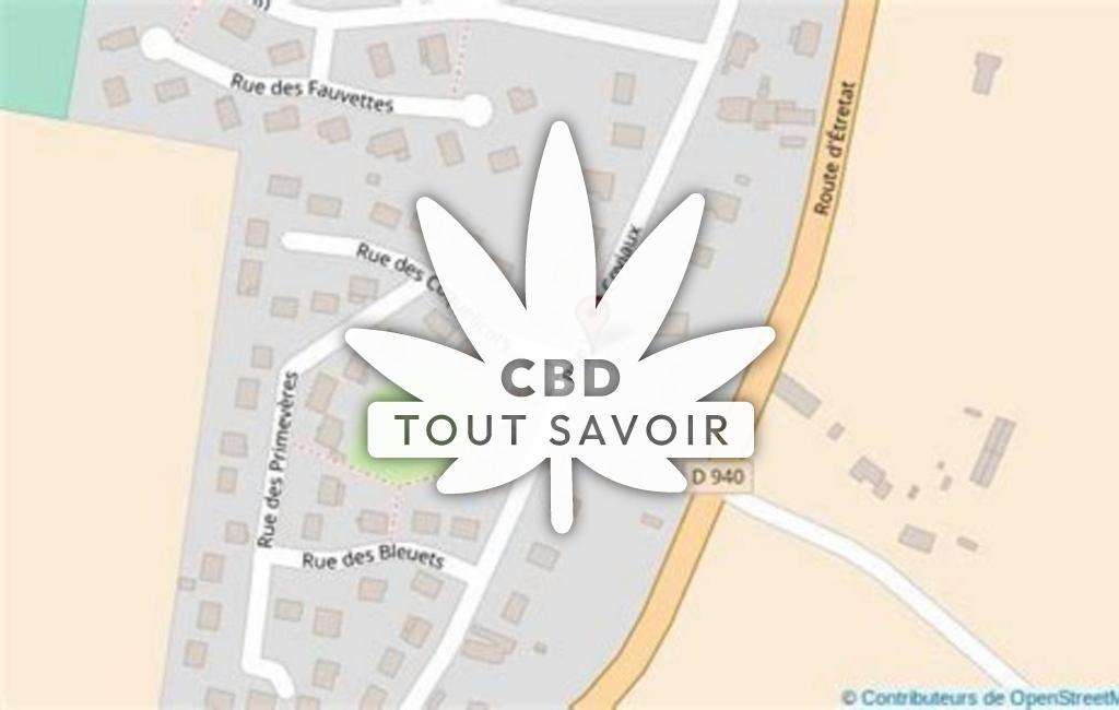 Village à Saint-Leonard avec feuille Cannabis CBD