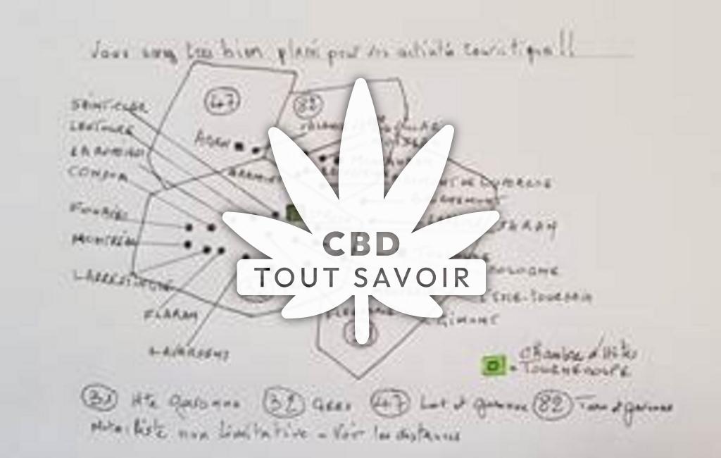 Village à Tournecoupe avec feuille Cannabis CBD