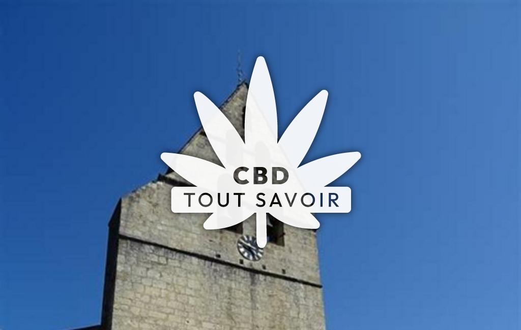 Village à Prechac avec feuille Cannabis CBD