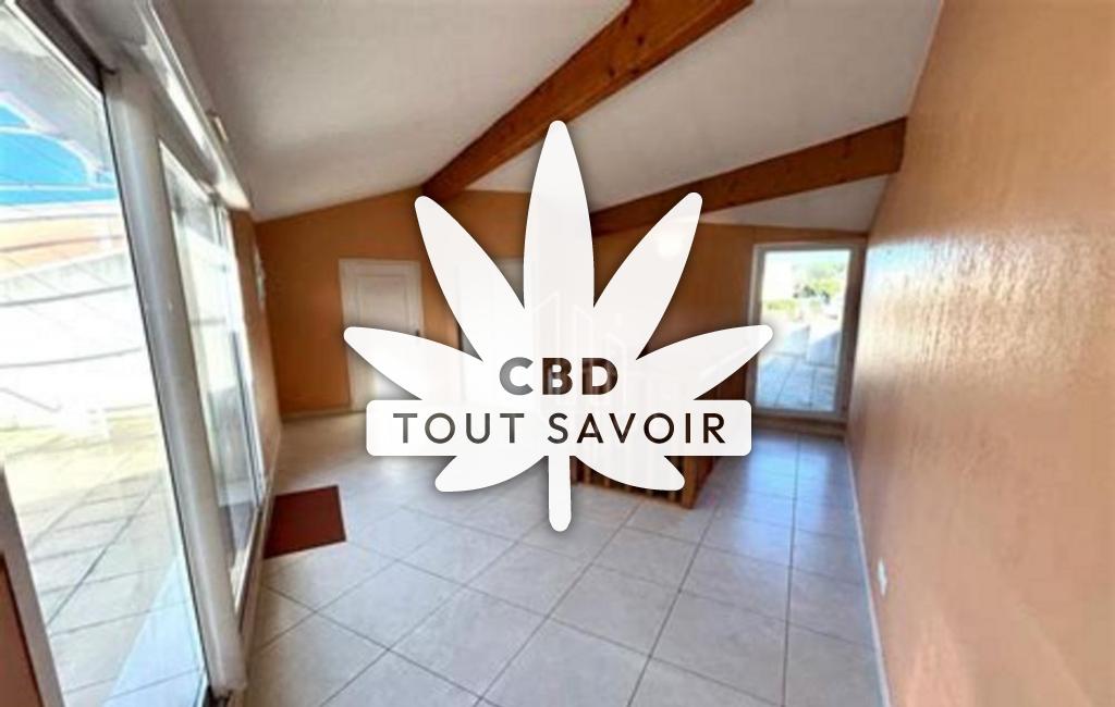 Village à Roquefort avec feuille Cannabis CBD