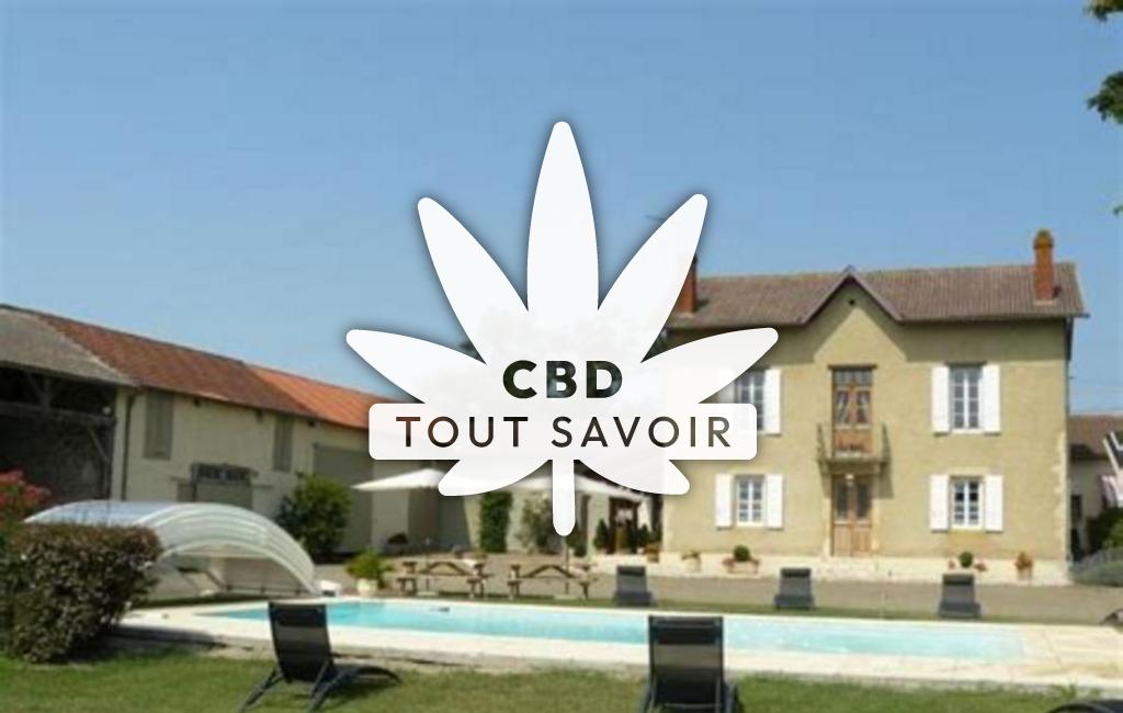 Village à Segos avec feuille Cannabis CBD