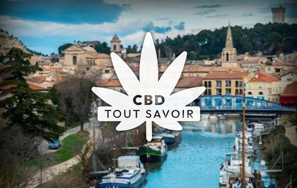 Village à Beaucaire avec feuille Cannabis CBD