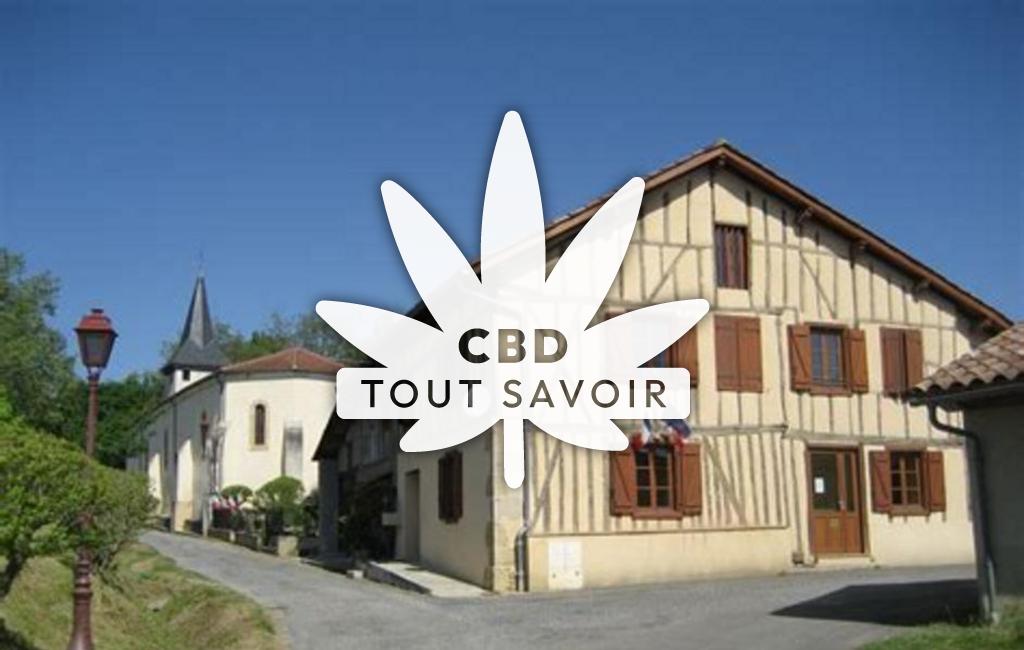 Village à Gaujan avec feuille Cannabis CBD