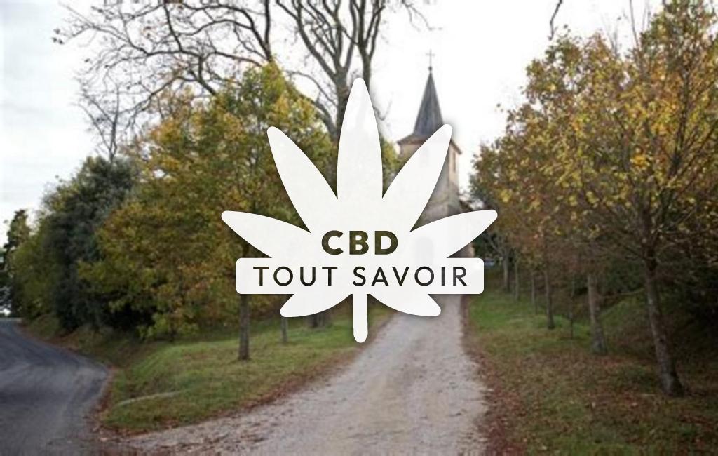 Village à Pellefigue avec feuille Cannabis CBD