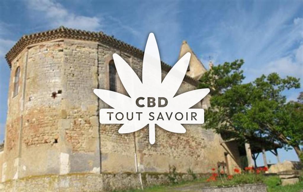 Village à Saint-Cricq avec feuille Cannabis CBD