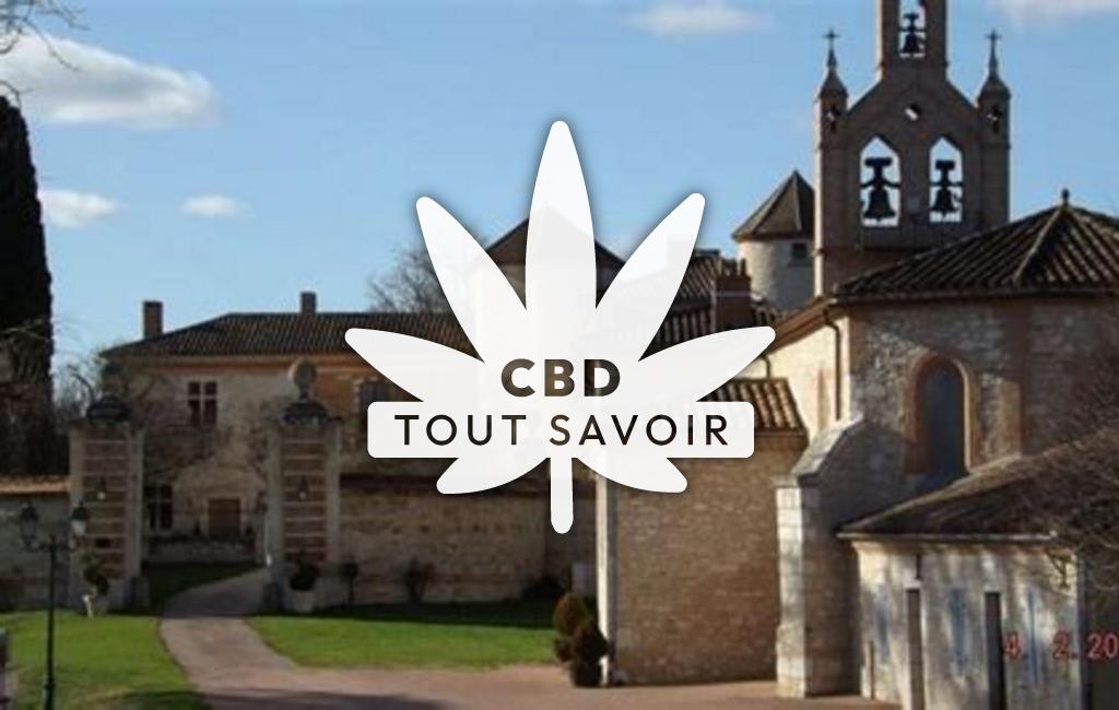 Village à Touget avec feuille Cannabis CBD
