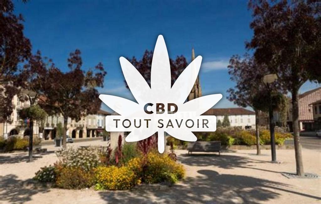 Village à Perchede avec feuille Cannabis CBD