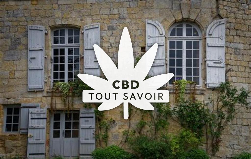 Village à Ligardes avec feuille Cannabis CBD