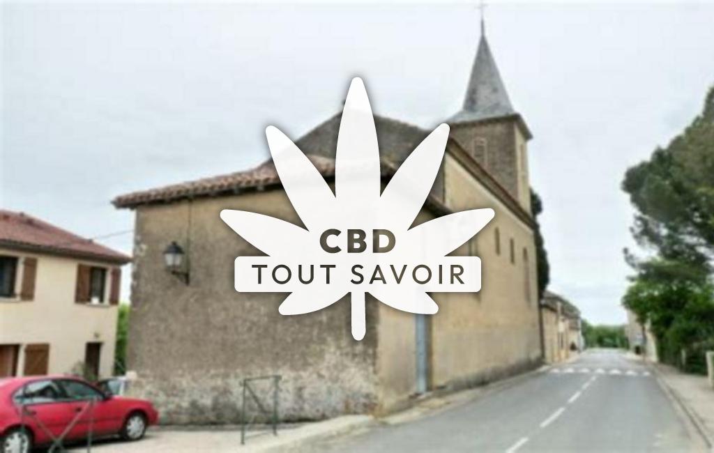 Village à Saint-Jean-le-Comtal avec feuille Cannabis CBD