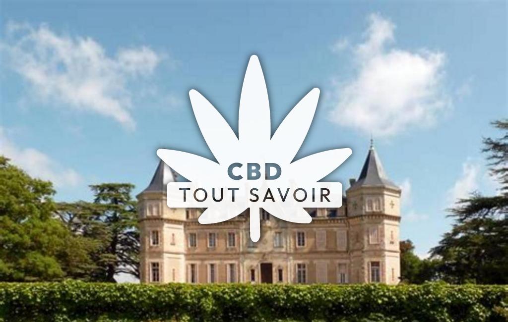 Village à Monbrun avec feuille Cannabis CBD