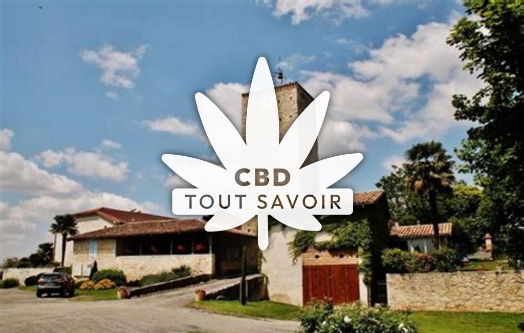 Village à Razengues avec feuille Cannabis CBD