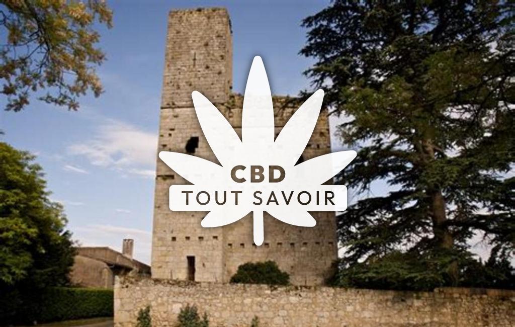 Village à Sainte-Mere avec feuille Cannabis CBD
