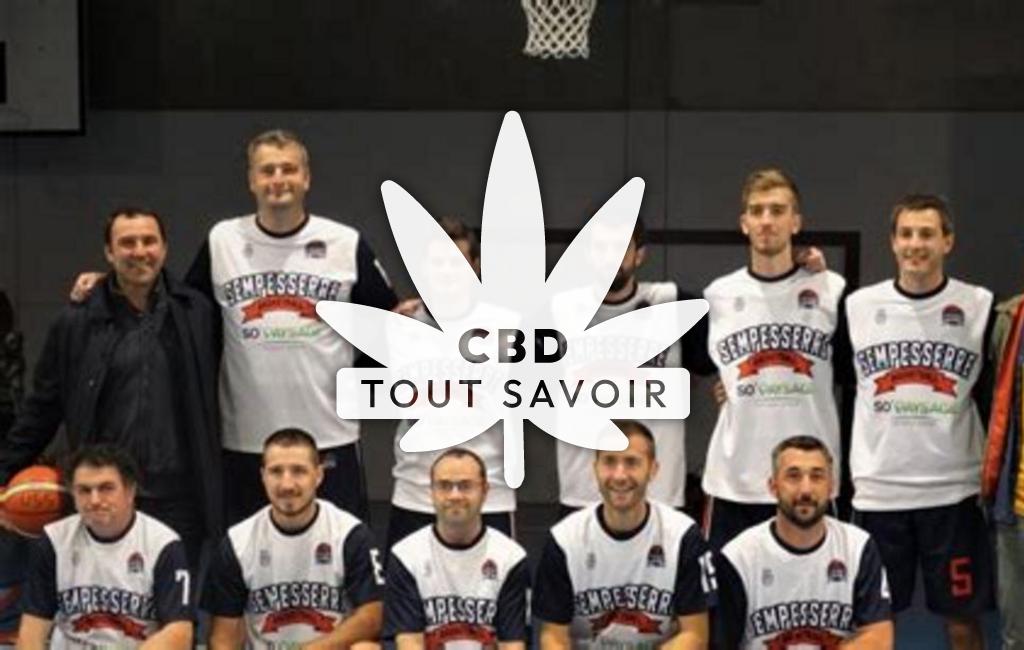 Village à Sempesserre avec feuille Cannabis CBD