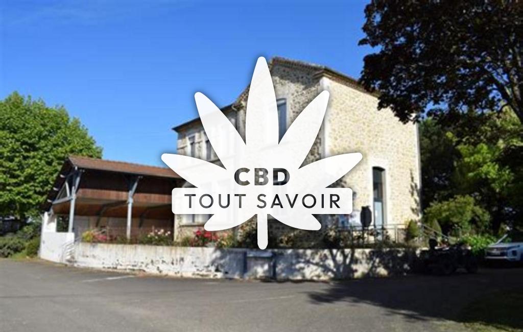 Village à Arblade-le-Bas avec feuille Cannabis CBD