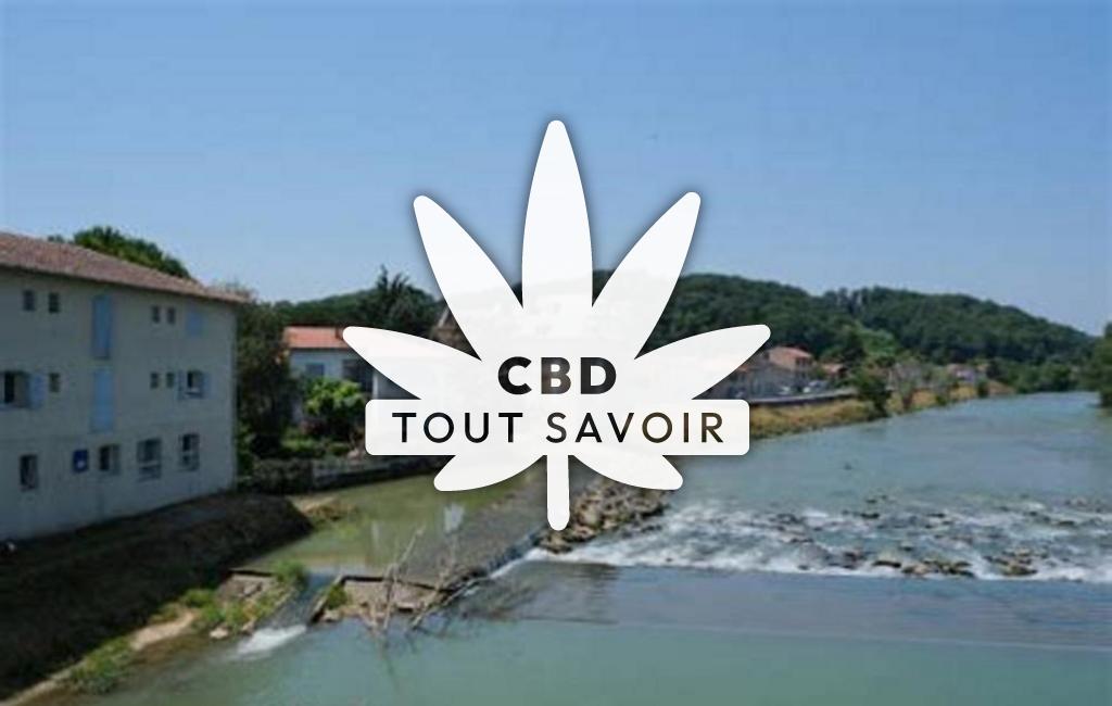Village à Gee-Riviere avec feuille Cannabis CBD