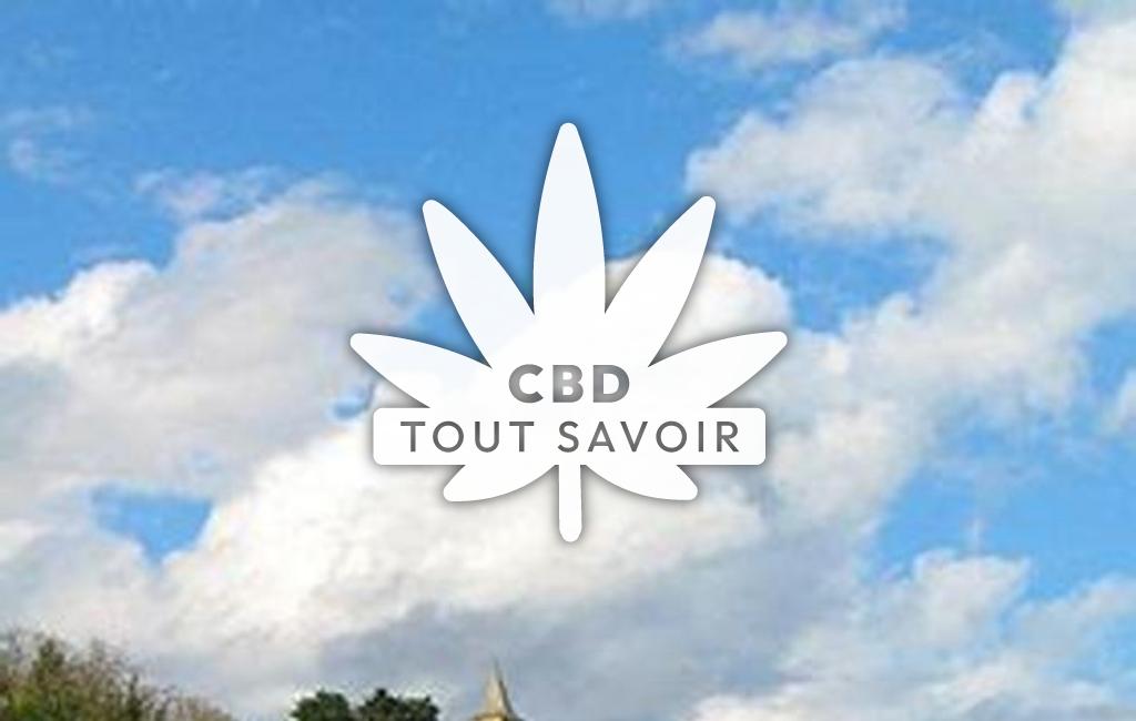 Village à Montegut-Arros avec feuille Cannabis CBD