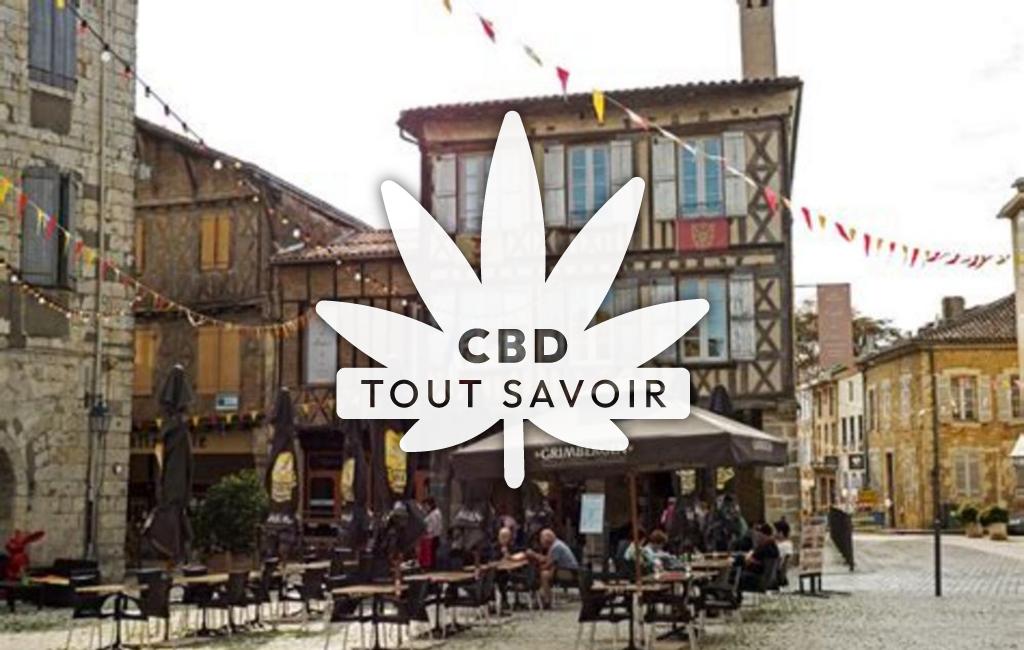 Village à Eauze avec feuille Cannabis CBD