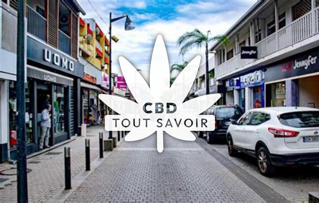 Village à Saint-Pierre-Laval avec feuille Cannabis CBD